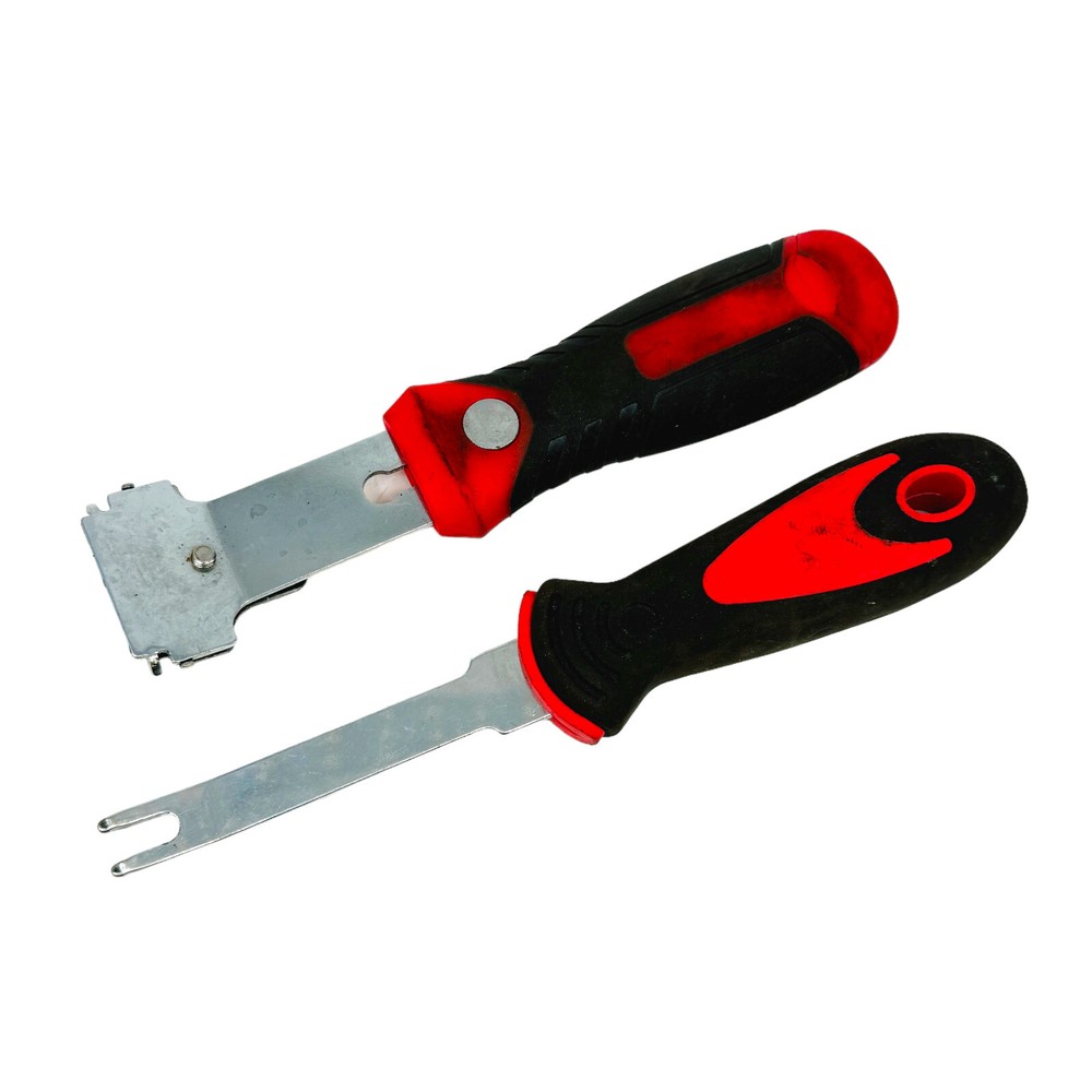 2 Pcs Assorted Extended Reach Razor Scraper and Trim Removal Tool