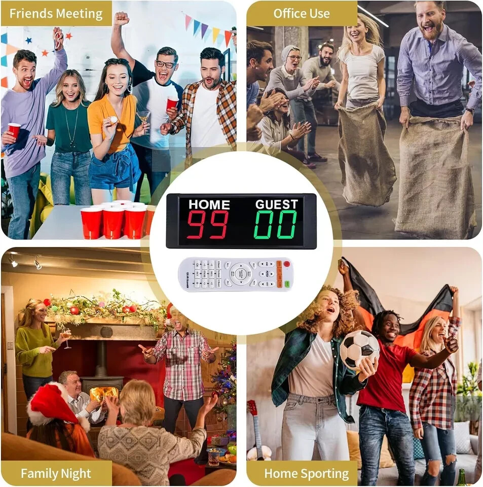LED Portable Digital Scoreboard, Tabletop Electronic 4 digits(remote)