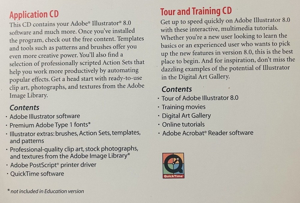 Adobe Illustrator 8.0 Upgrade (Macintosh) 2-Disc Set | Application + Training CD