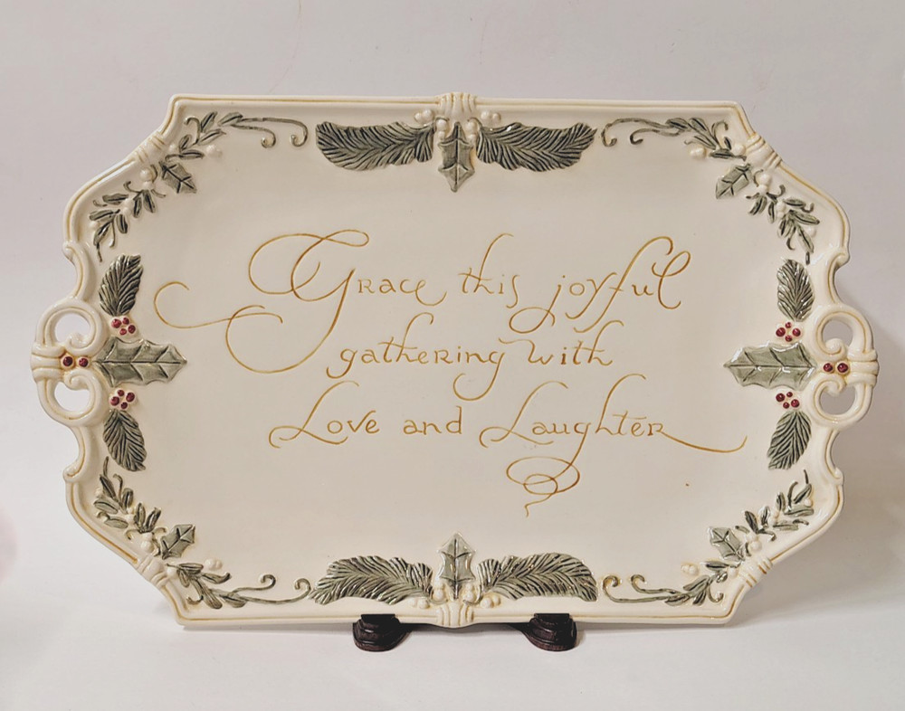 Special Occasion Ceramic Holiday Notes Serving Platter Tray