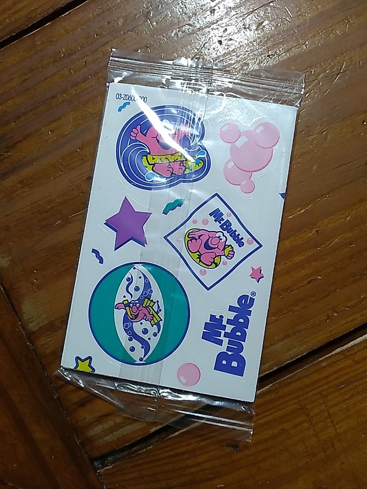 Vintage Mr. Bubble Sticker Pack - Brand New