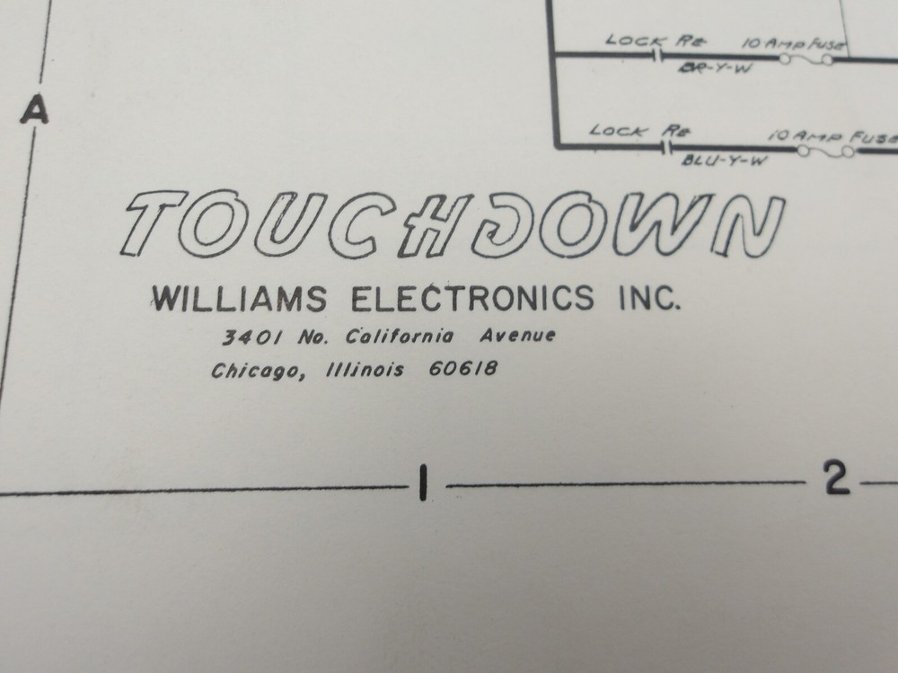 Williams - Touchdown - Schematic & Award Cards + MORE