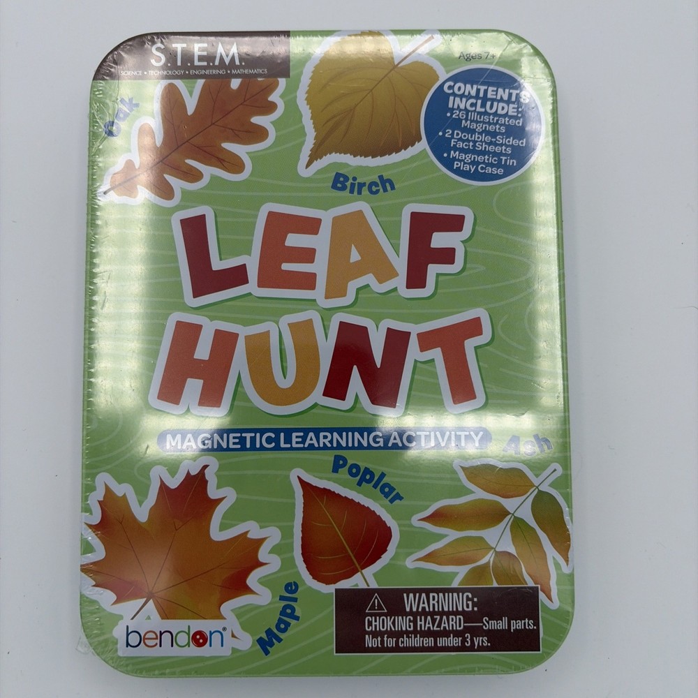 Bendon Leaf Hunt Magnetic Learning Activity Educational Tin STEM Brand New 7+