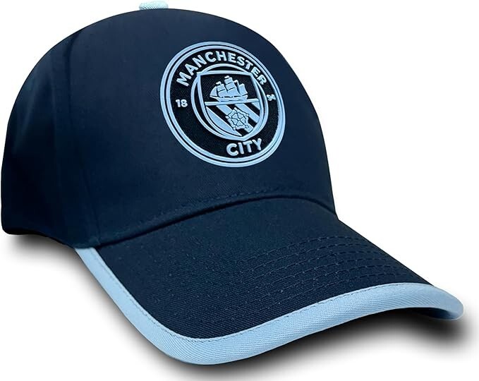 Manchester City Navy Cap - Rubber Crest Logo - Adjustable