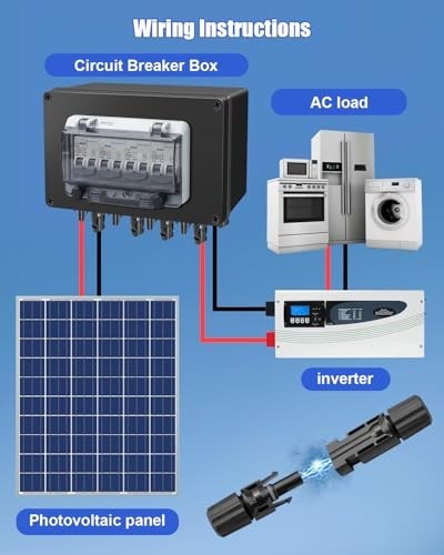 32A Solar Panel Disconnect Switch, Waterproof IP67 Combiner Box, 4 String DC Bre