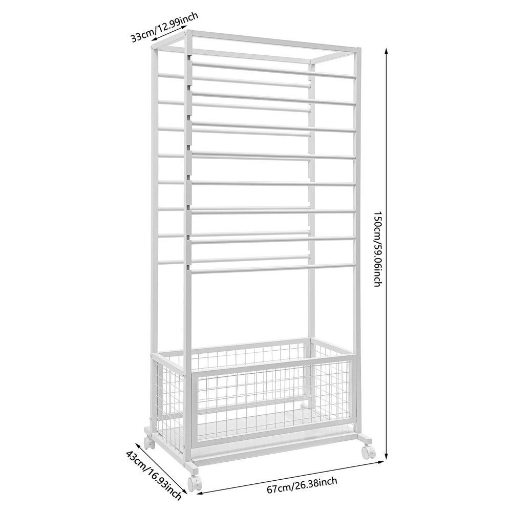 16-Layer Organizer Rack, Storage Shelf, Floor Standing Ribbon Display Rack