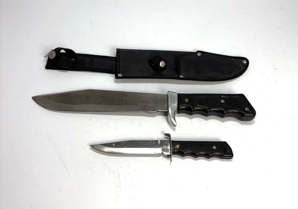 2 Fixed Blade Knife Set with Sheath