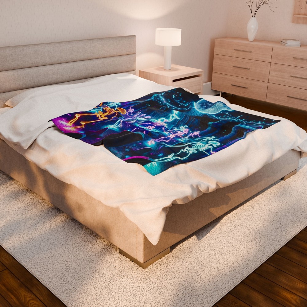 Velveteen Plush Blanket Glowstick Graveyard Disco