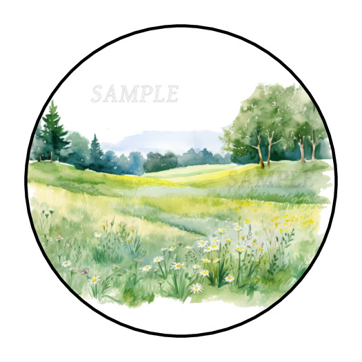 Spring Meadow Flowers stickers labels tags envelope seals