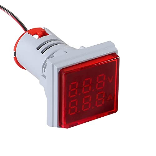 2PCS LED Display Voltmeter, AC 60-500V 0-100A Square LED Digital Voltmeter