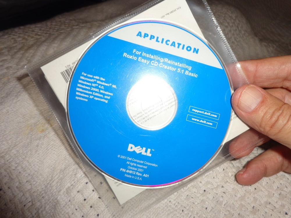 Dell application for installing/reinstalling roxio easy cd creator 5.1 basic