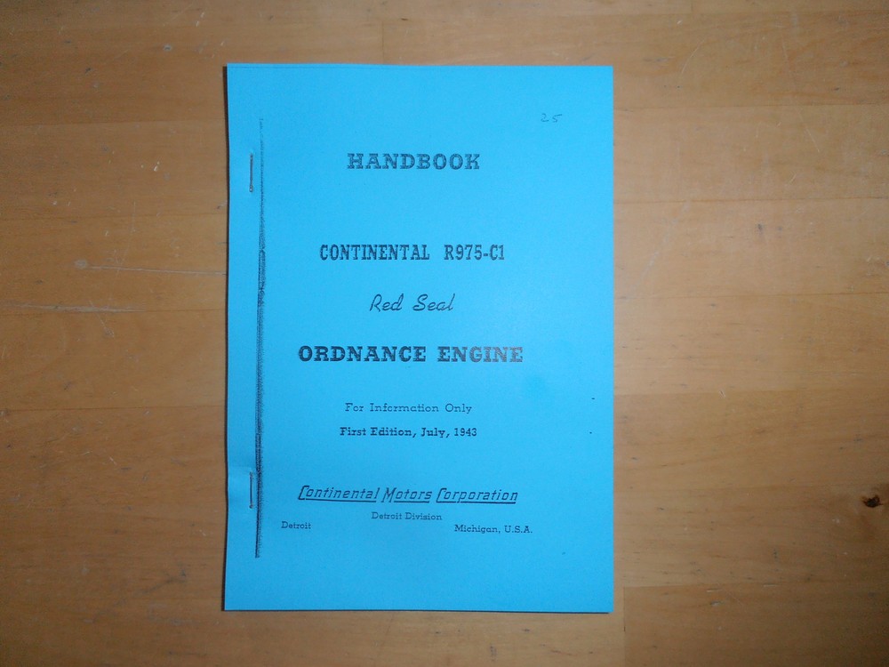 Continental R975-C1 Red Seal engine Ordnance engine User guide
