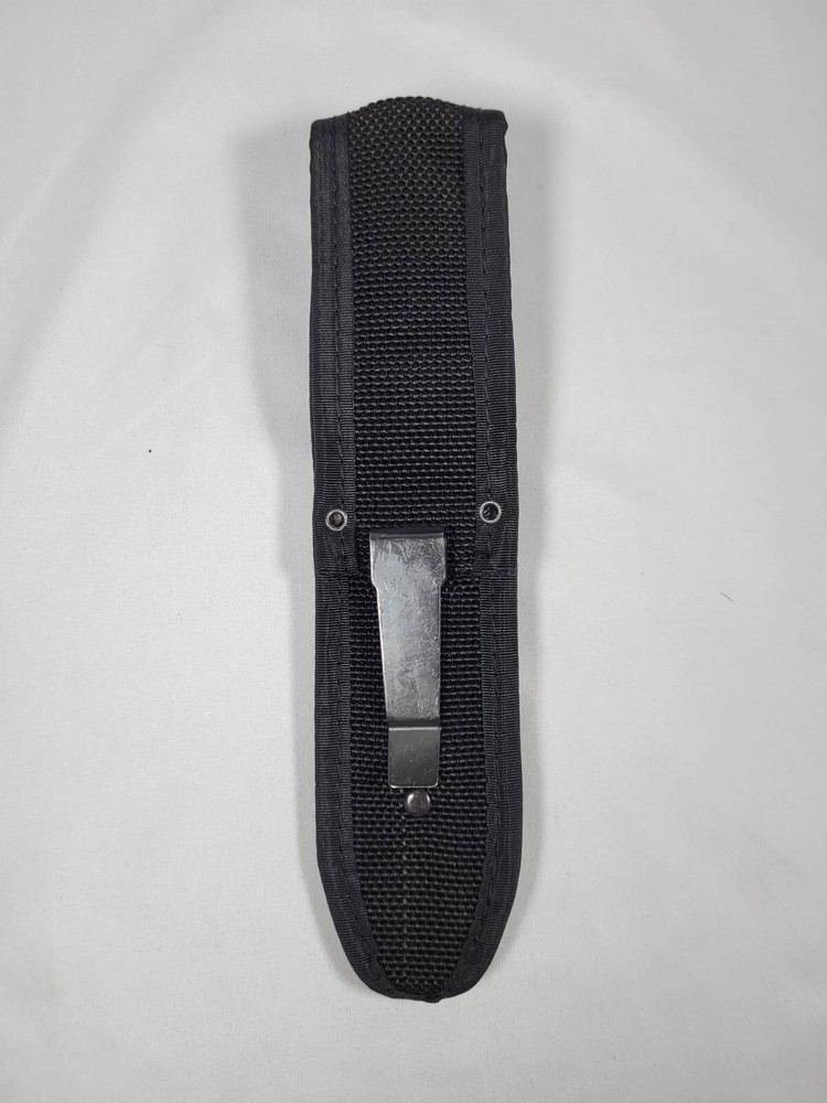 11" Fixed Blade BOWIE KNIFE w/ Decorative Red & Black Handle, Black Blade NIB