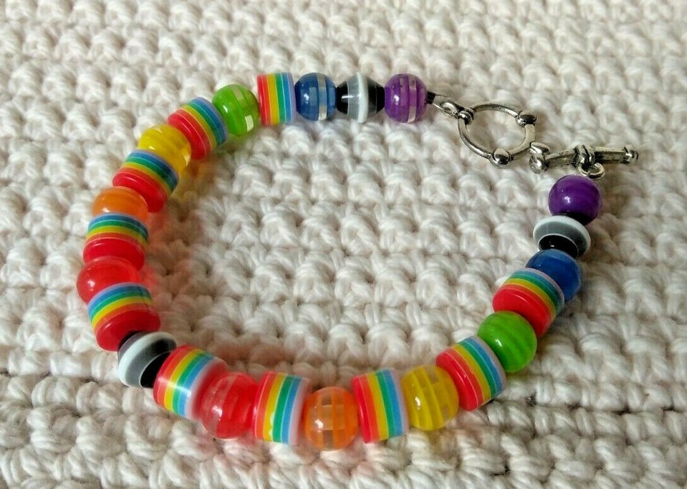 Bracelet / Rainbow Beaded Bracelet