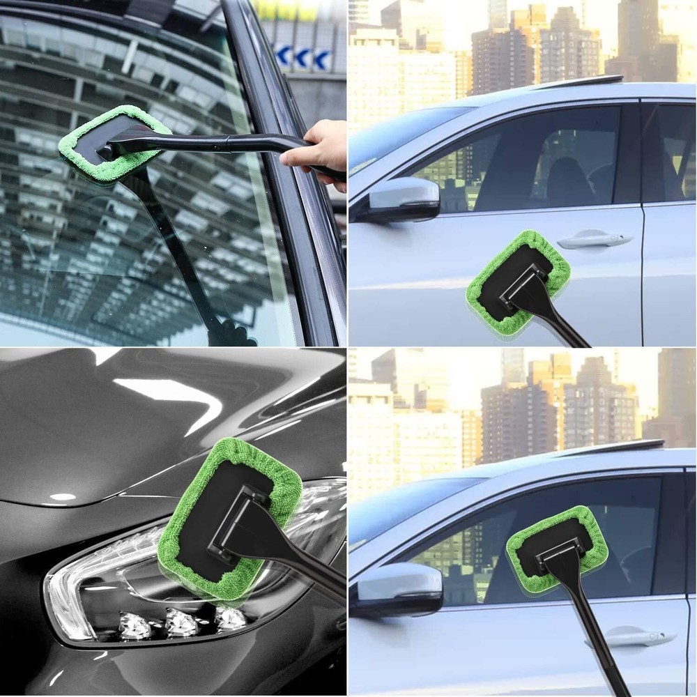6× Window Windshield Cleaning Tool Microfiber Car Wiper Cleaner Glass Brush US