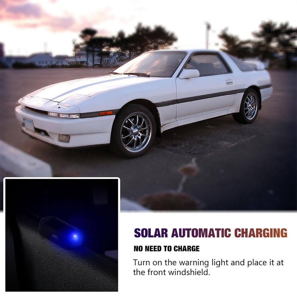 Car Alarm Warning Solar Flash LED Light Fake Security System Anti-theft Signa