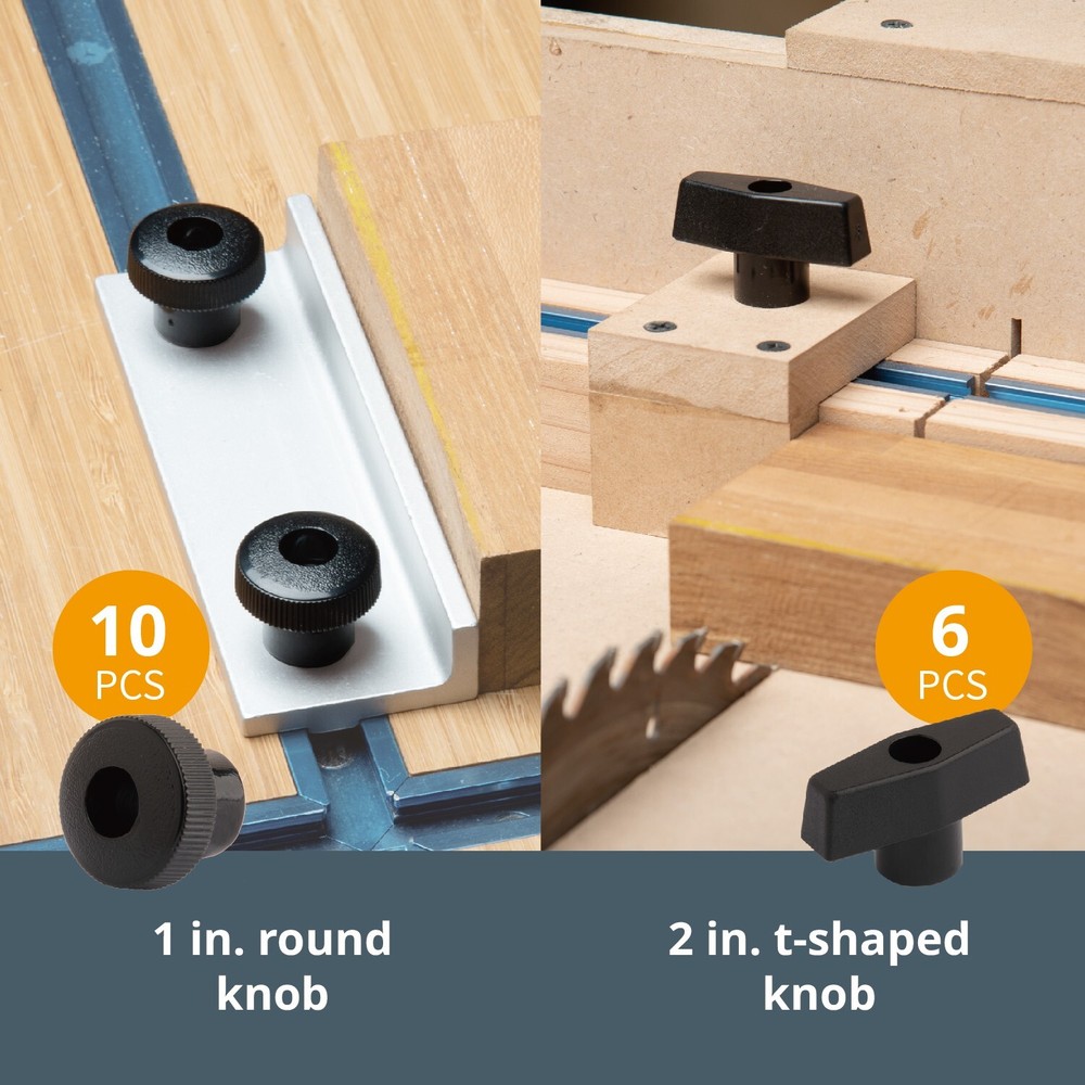128 piece Jig Fixture T-Track Hardware Kit 5/16-18 Threads, Knobs (71128)