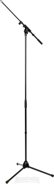 K&M Microphone Stand with Telescoping Boom Arm - Black