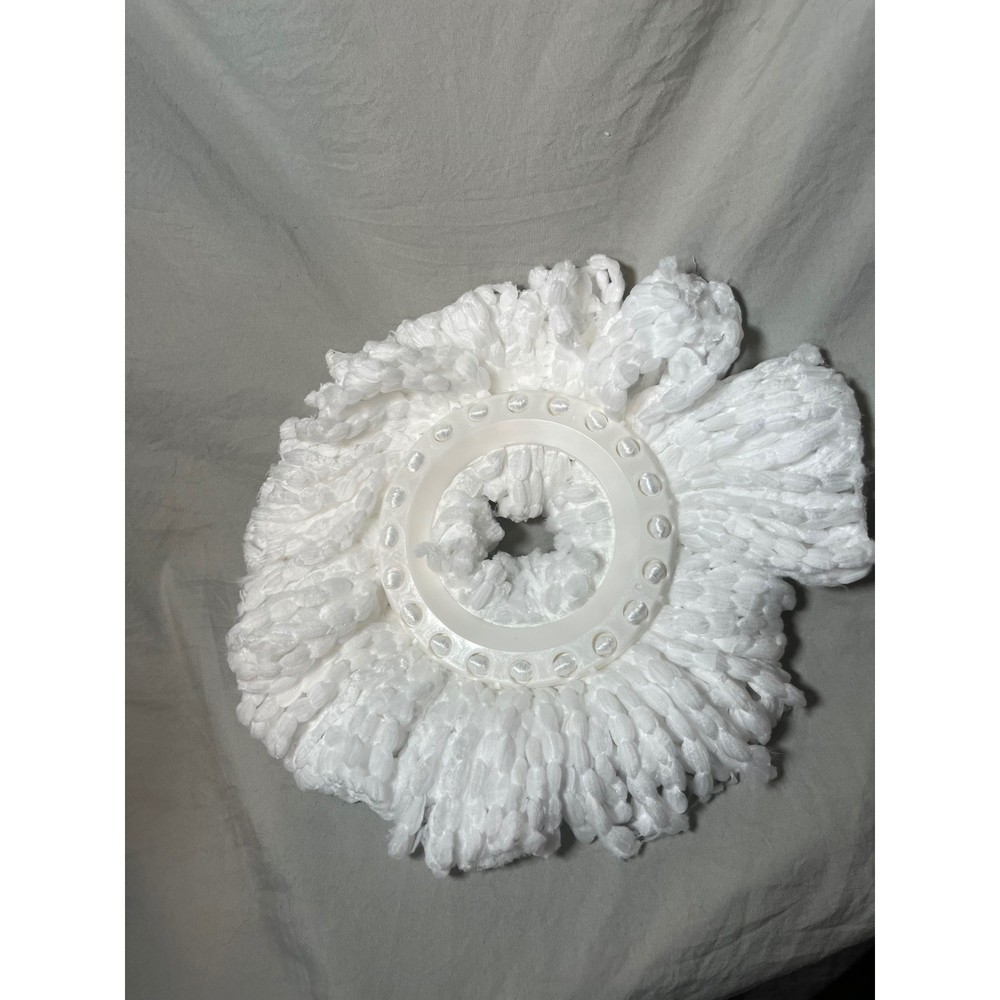 2 Pack Microfiber Spin Mop Replacement Heads White Round Refills Universal Fit