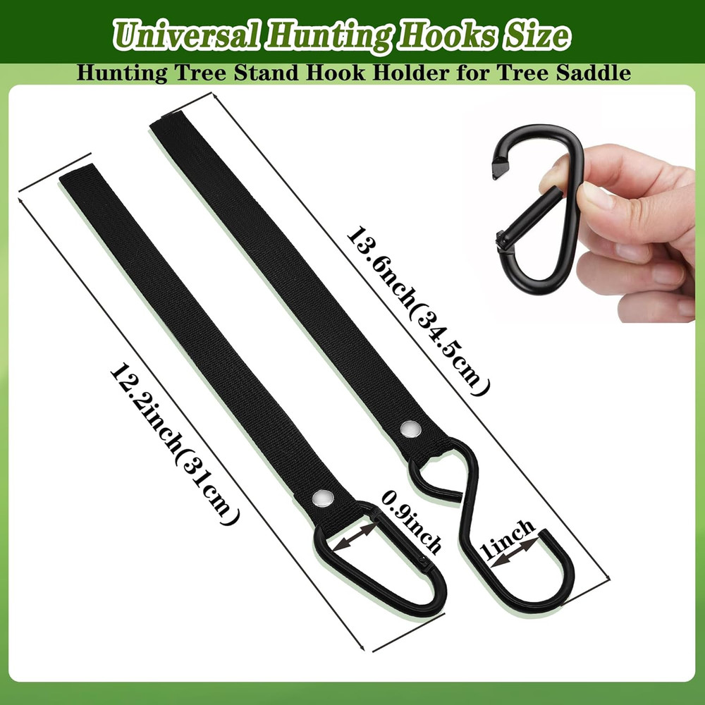 Heavy Duty 4 Pack Treestand Strap Hooks for Easy Installation and Use