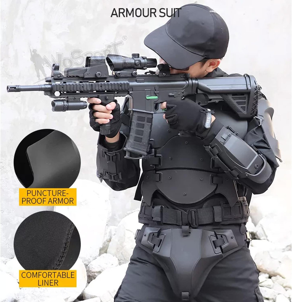 Airsoft Vest Armor Vests Adjustable Tactical Molle Chest Protector Set Paintb...