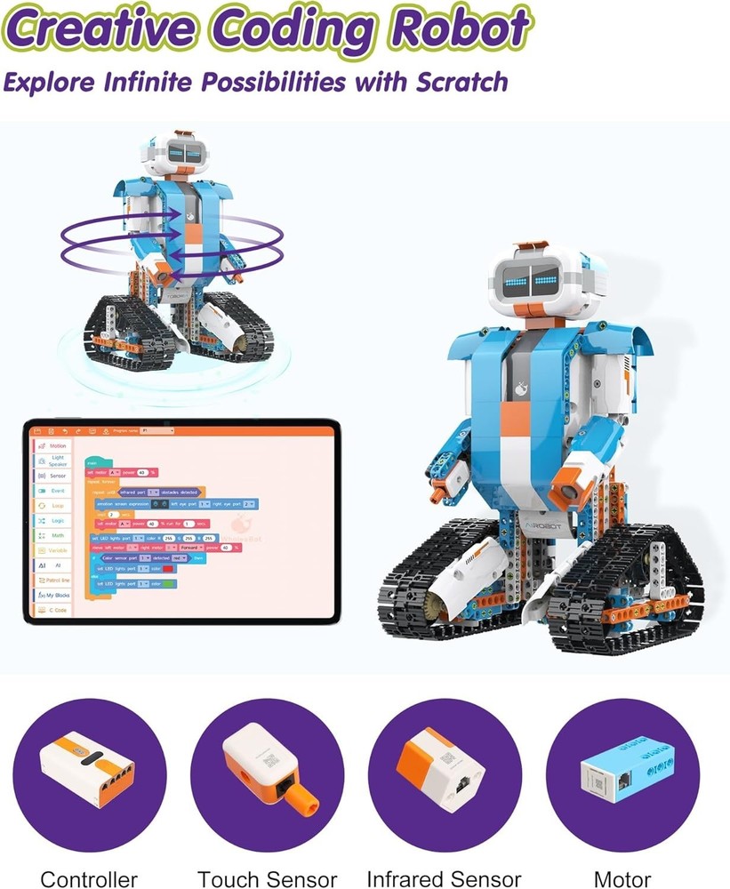WhalesBot E7 Pro Coding Robot: Ultimate Coding Robot for Kids 8-12 - E7PRO-V2