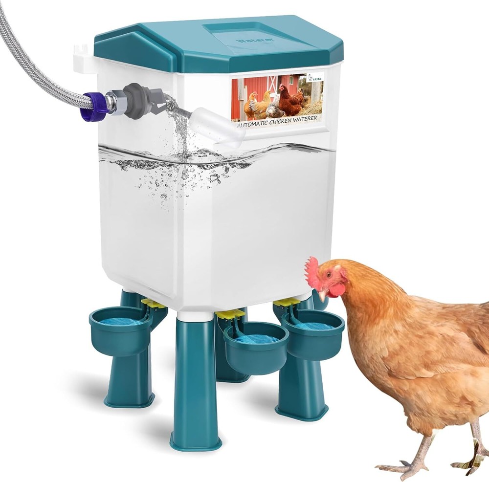 Filtered Float-Controlled Automatic Chicken Waterer For Chicken Water w60" Hose