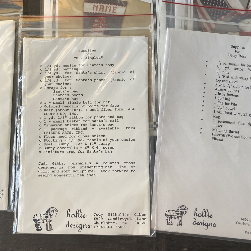 hollie designs pattern lot Of 9 Patterns