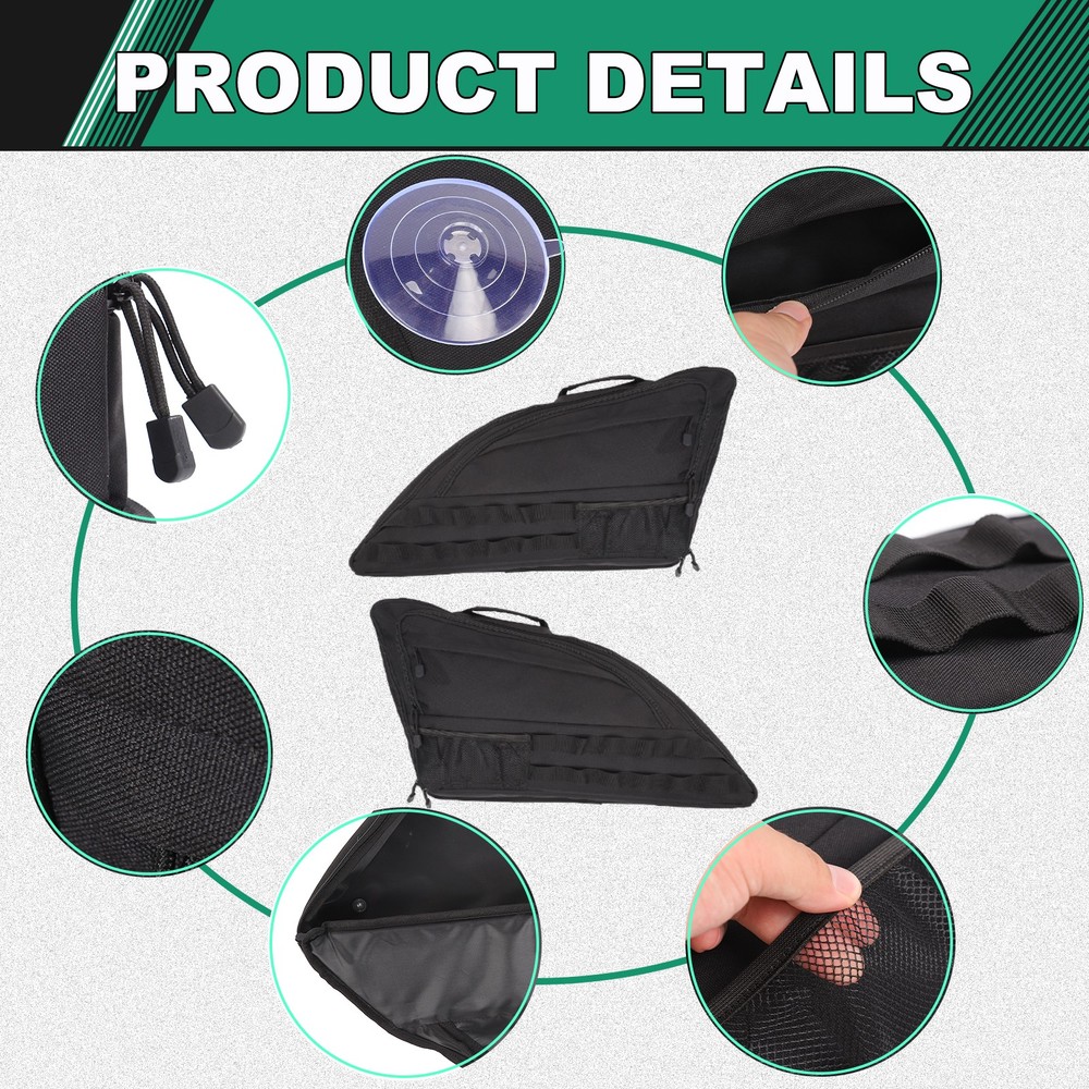 2PCS Black Tailgate Window Package Bag For Audi Q7 2006-2015