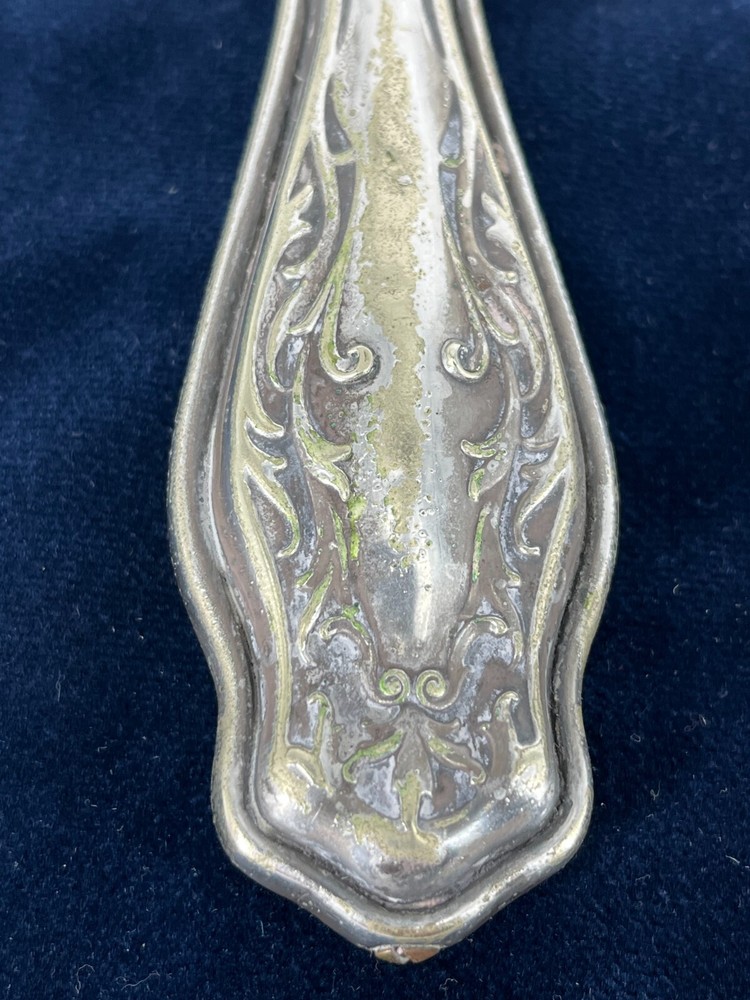 Handheld Glass Mirror Antique G Silver German Silver