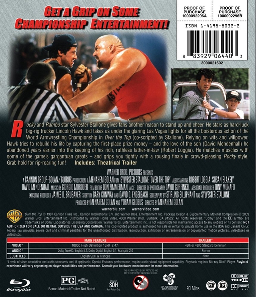 Over the Top Blu-ray Sylvester Stallone NEW