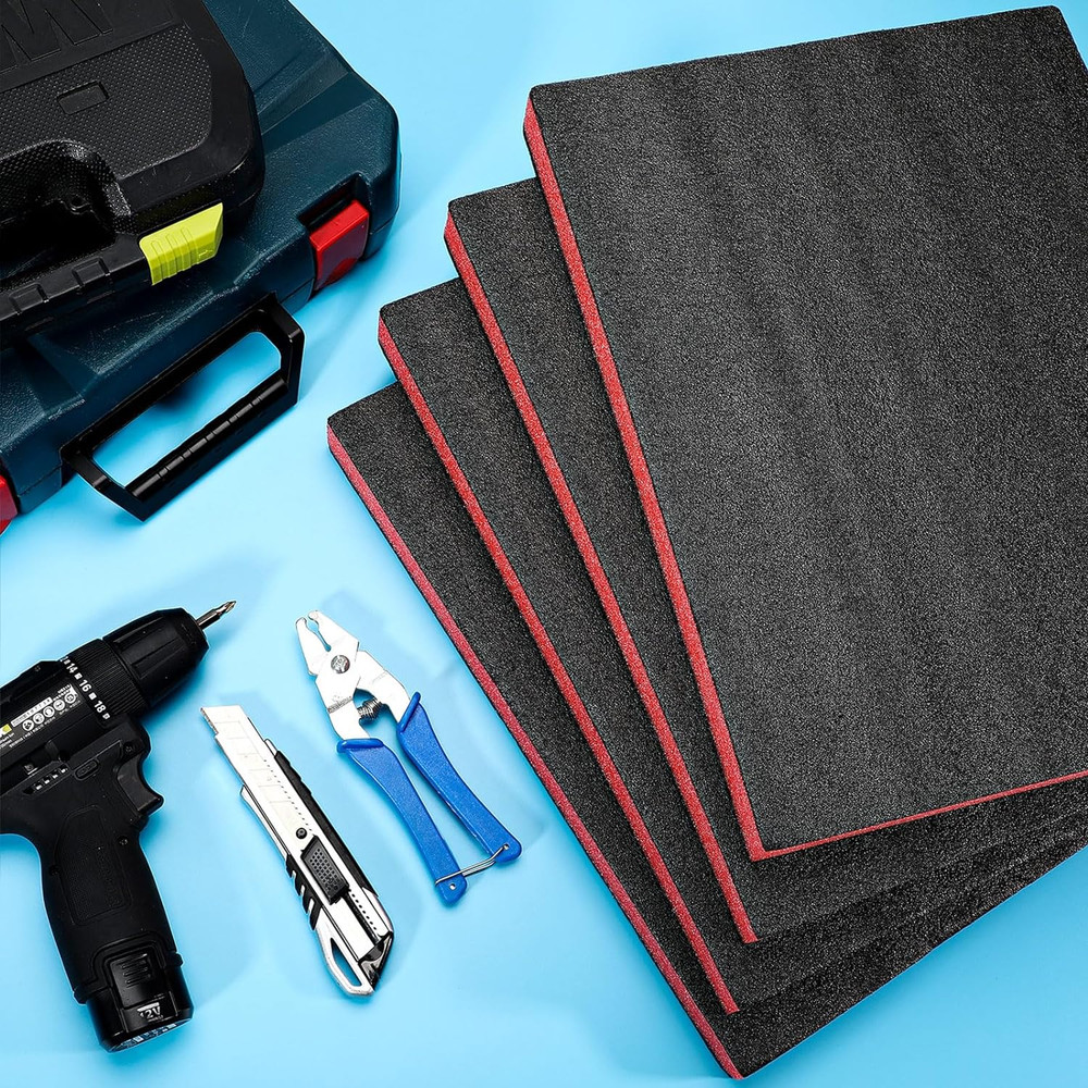 Outus 4 Pcs Cuttable Polyurethane Foam Pads Craft Foam Insert for Cases Packing