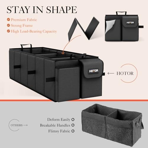 Foldable Trunk Organizer - SUV & Sedan Compatible, 3 X-Large Black