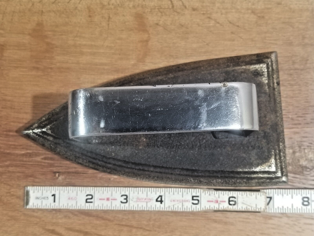 Rare Antique Original Chromed Cast Iron Flat Iron