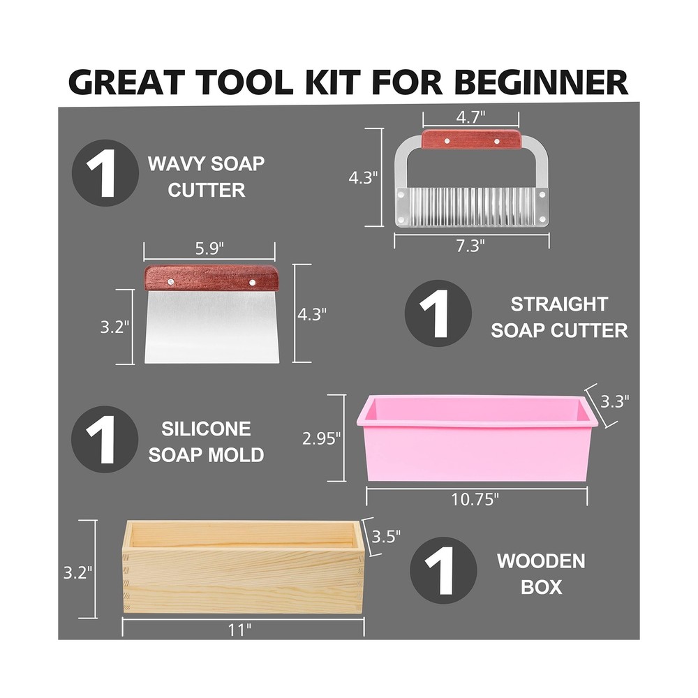 Rectangular Soap Mold Kit with Cutter- 42oz Flexible Silicone L... FAST USA SHIP
