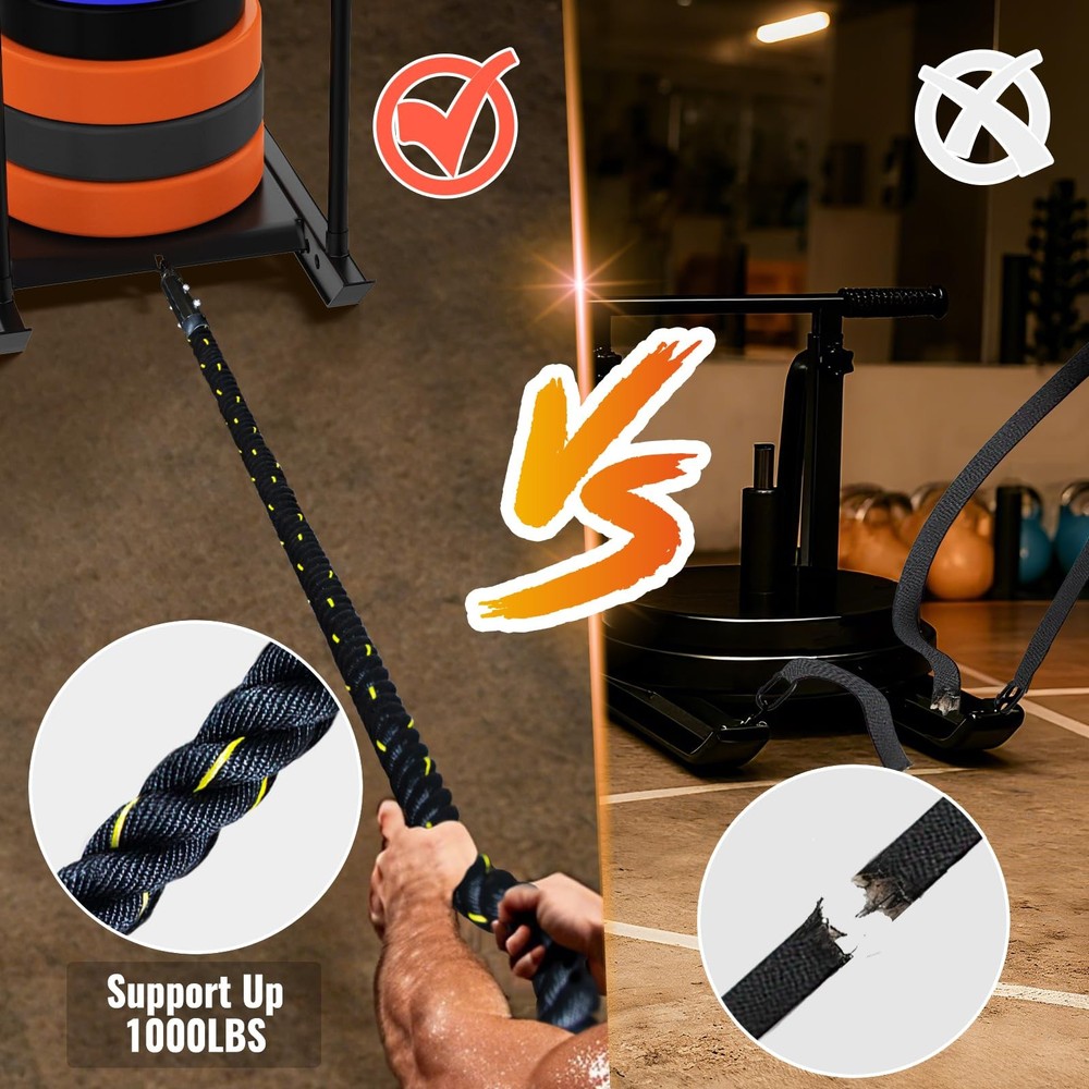 Weight Sled Pulling Rope 20FT, Trainer Physical Training Strength Rope for Wo