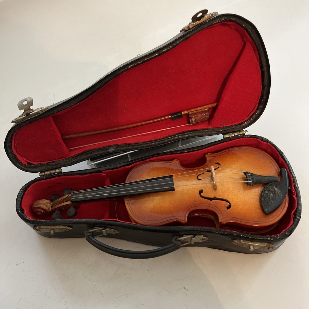 Miniature Violin Musical Instrument In Case With Bow