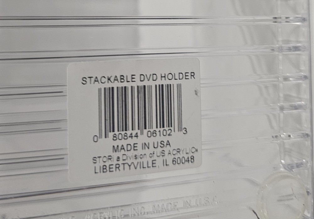 STORi Stackable Clear Plastic DVD Organizer with Rubber Feet