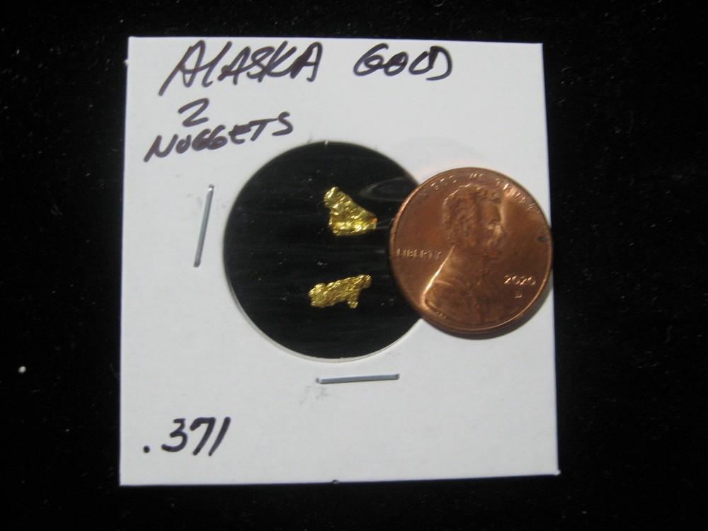 ALASKA GOLD .371 GRAM  2 NUGGETS