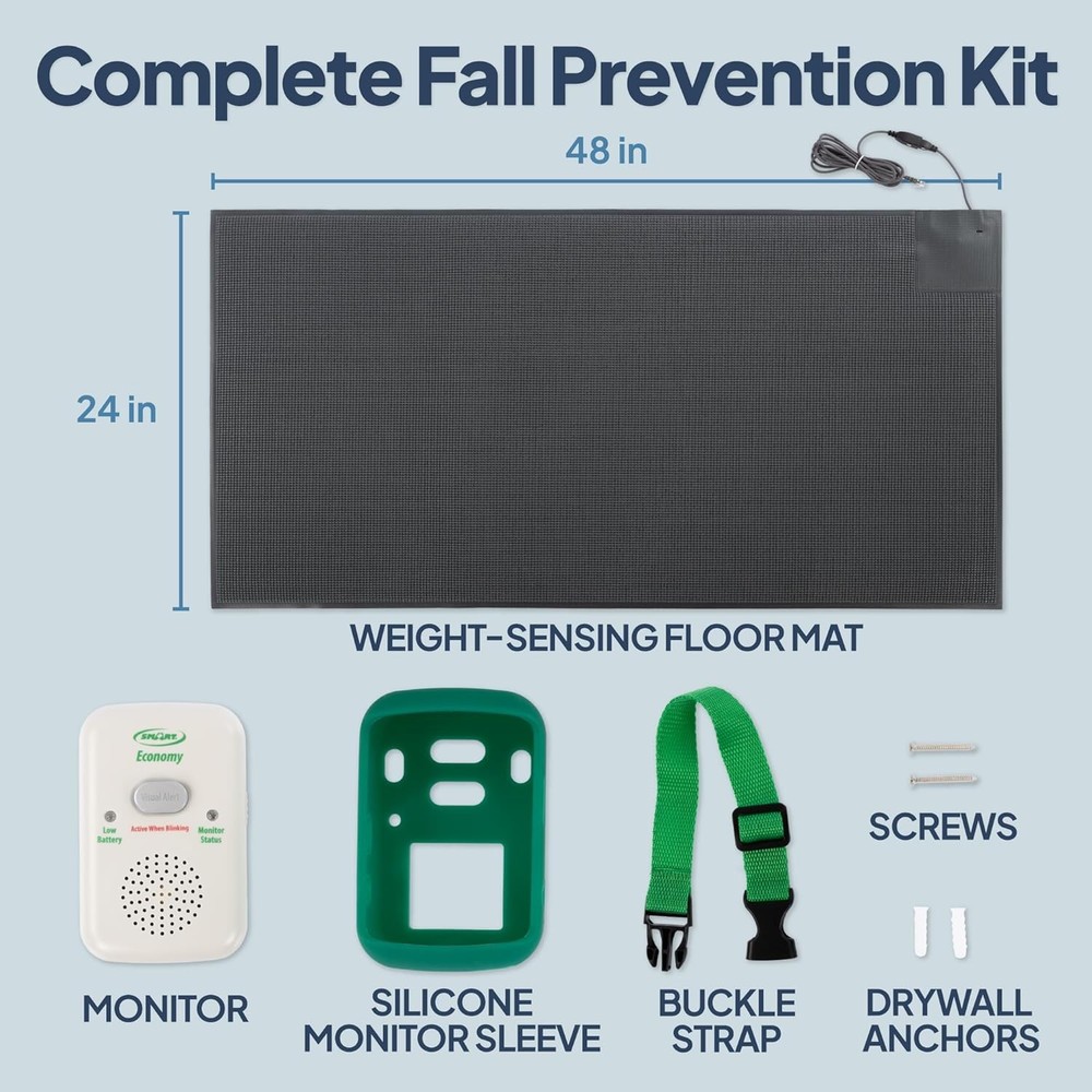 Floor Mat Exit Alarm for Seniors Fall Prevention Bed Exit Alert System