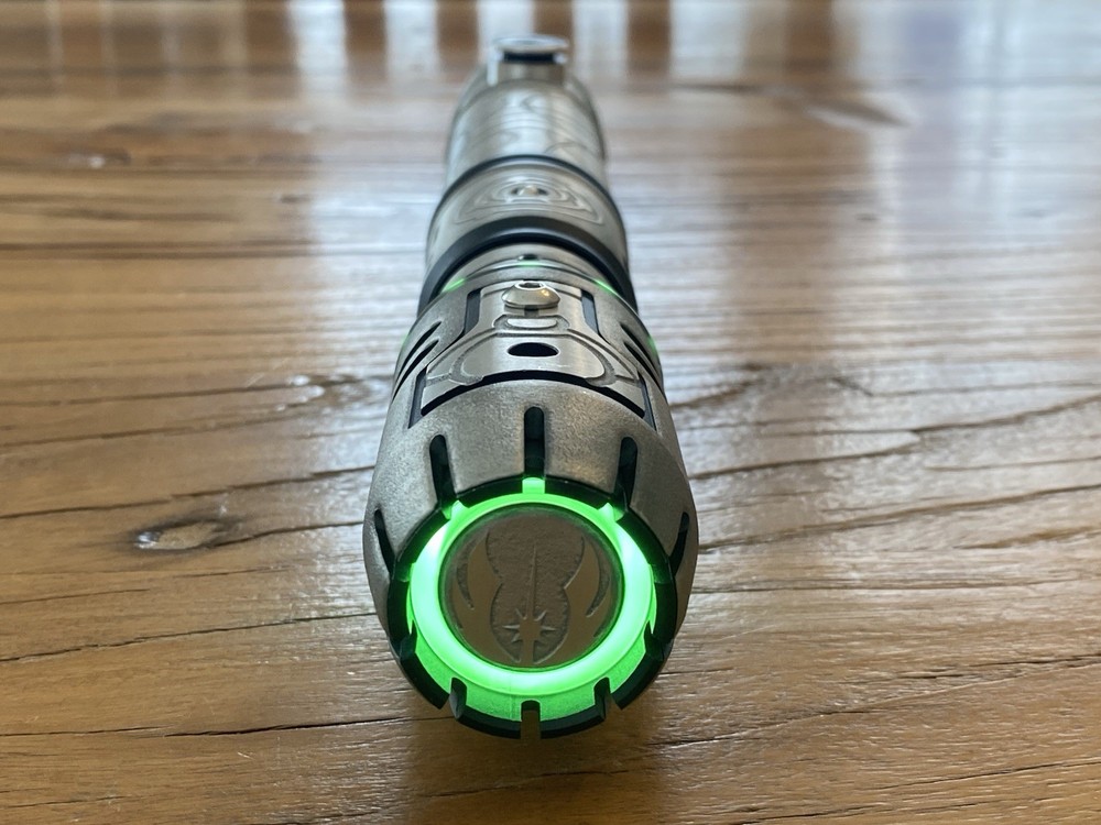 Sabertrio Vektra Custom Light Saber Installed Green Colored Ignition Button CFX