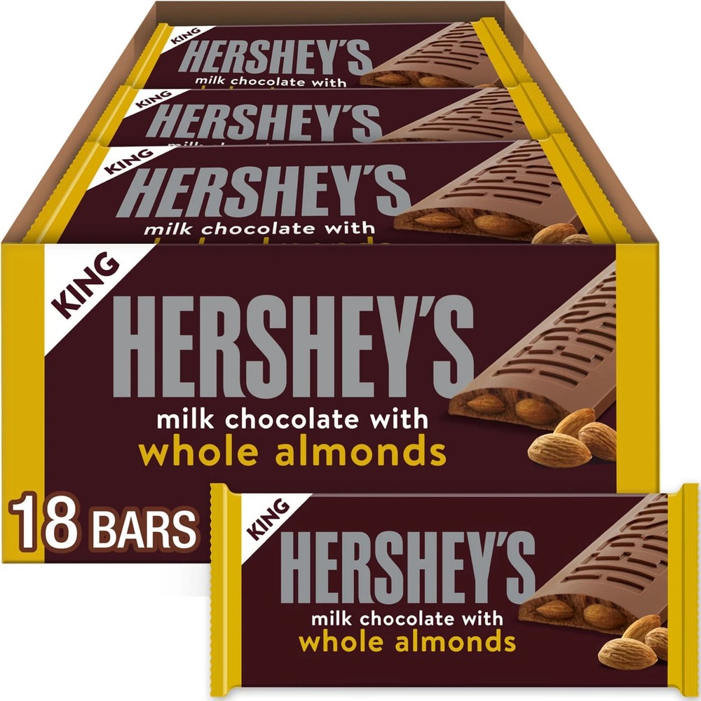 HERSHEY'S Milk Chocolate with Whole Almonds Candy Bars,