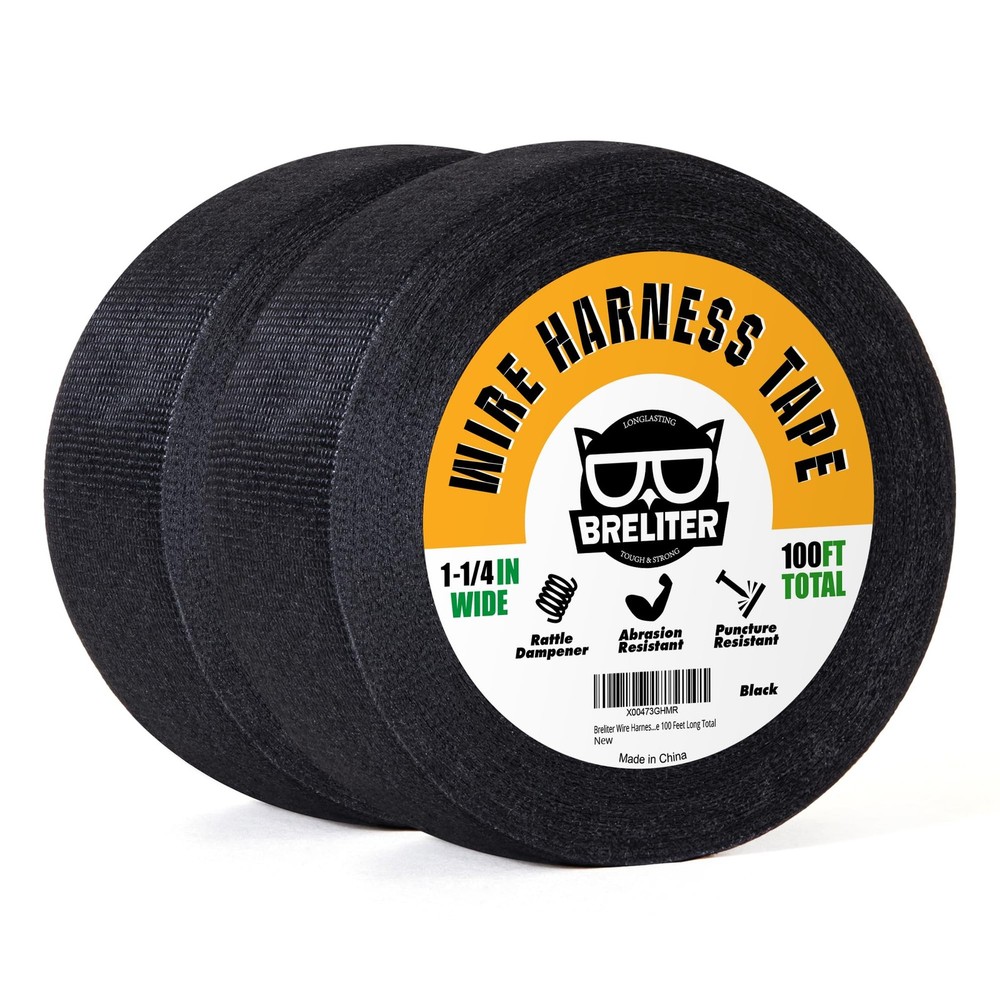 2Pack High Temp Wiring Harness Self-Adhesive Auto Electrical Cable Fixed Tape