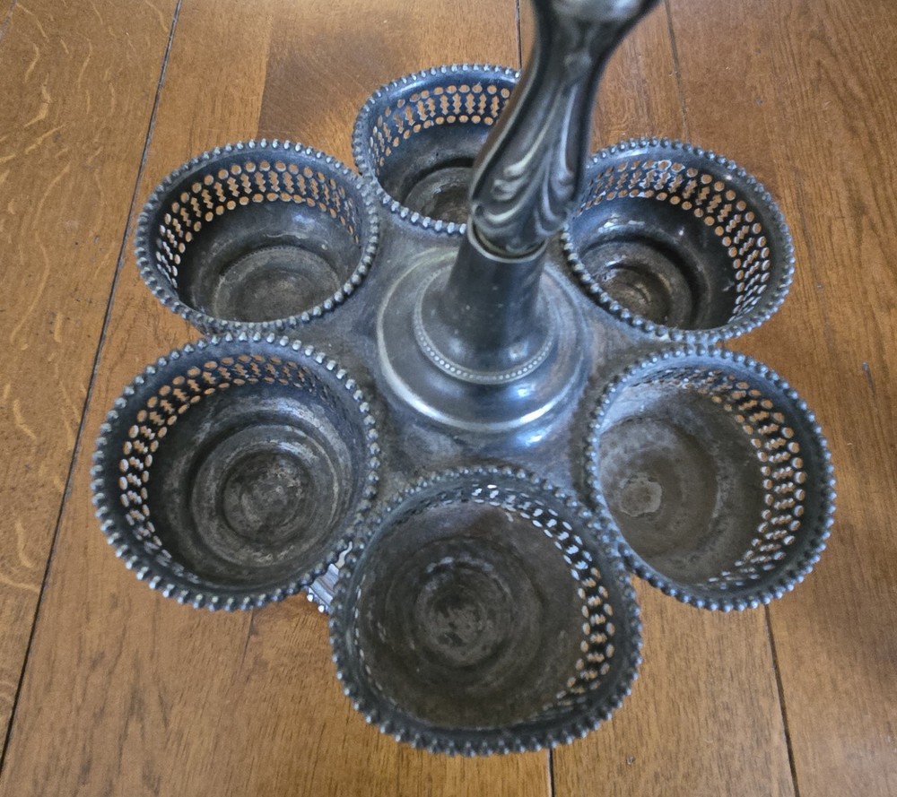 Victorian Antique Silverplate Cruet Caddy Castor Set