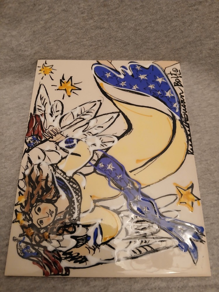 Richard and Suan Bolt Ceramic Patriotic Angle Tile