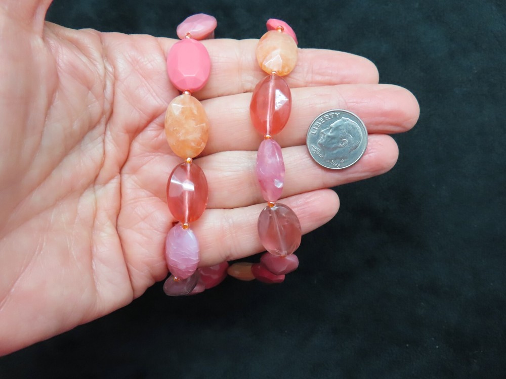 Vintage Pink & Peach Lucite Bead Necklace