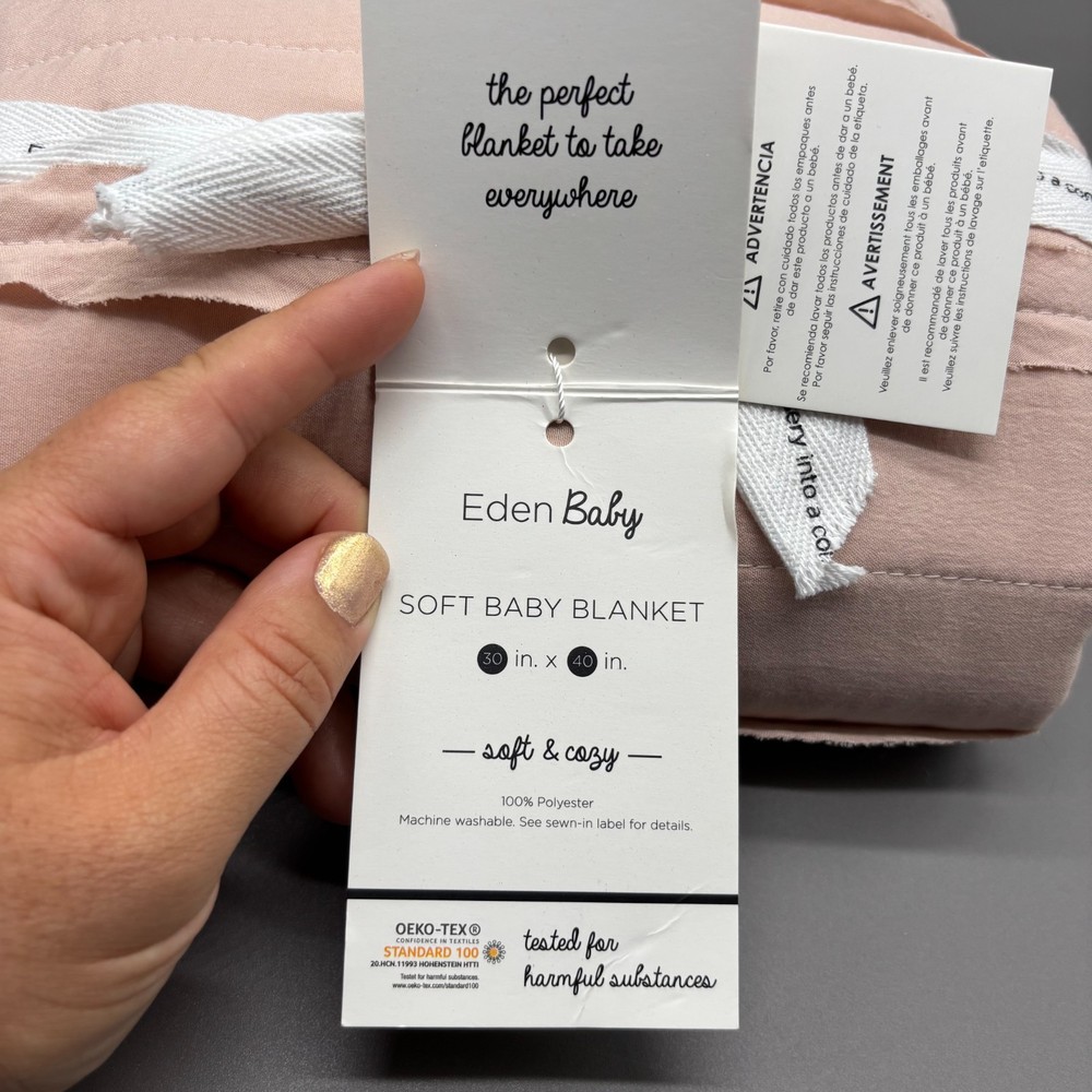 Eden Baby Stroller Blanket Oversized Light Clay 30x40 Soft Polyester Prewashed