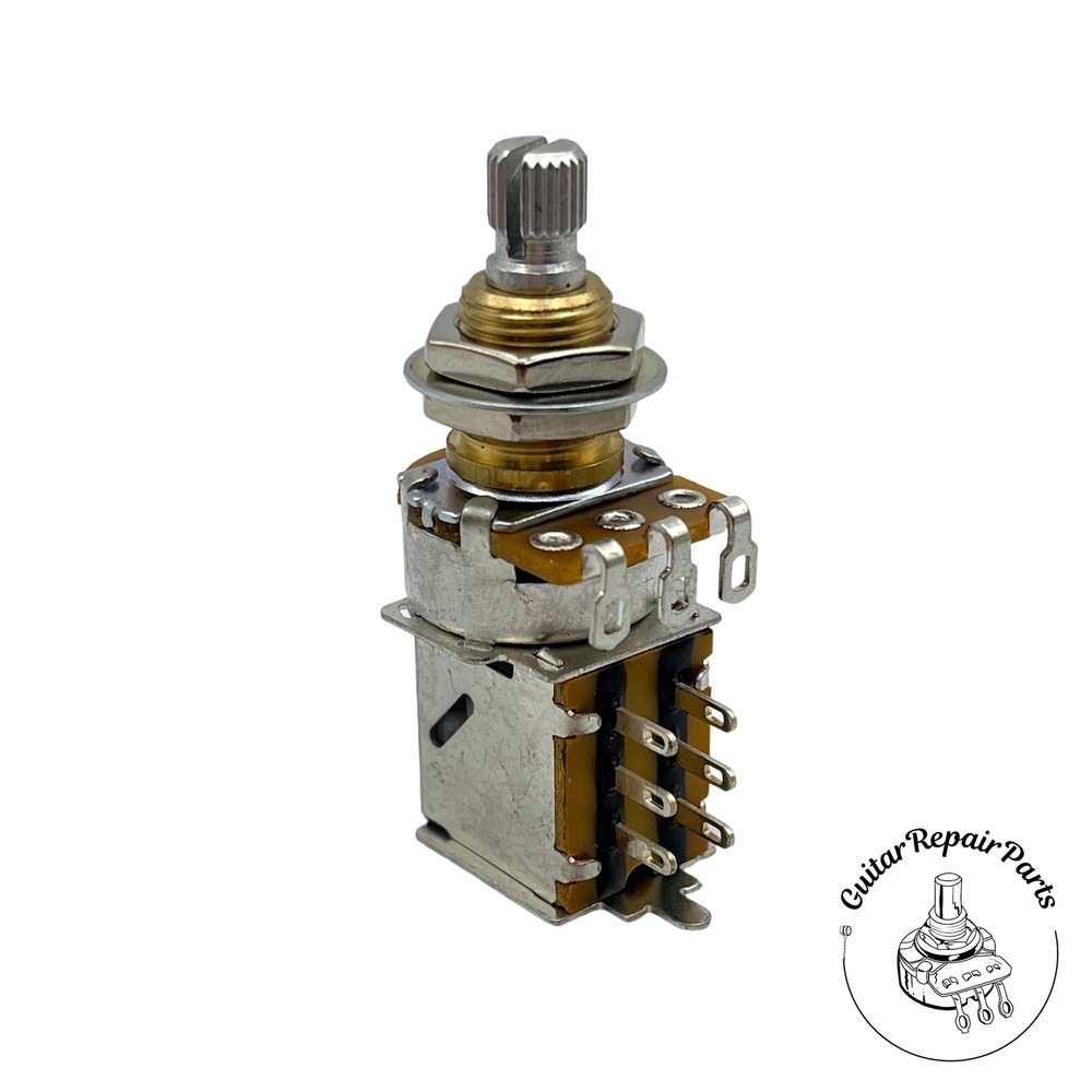 Alpha 500k Push-Pull Pot, DPDT, Split-Shaft