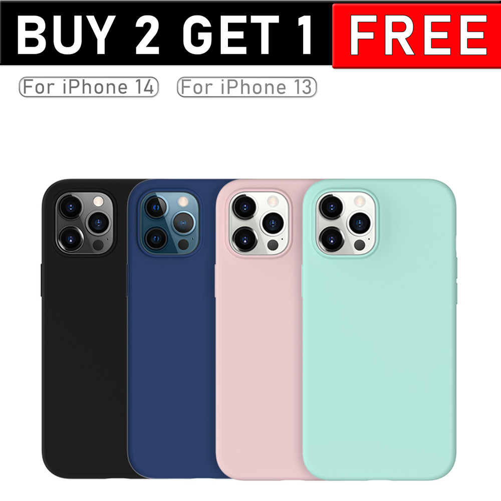 For iPhone 14 13 Pro Max Plus Silicone Case Cover
