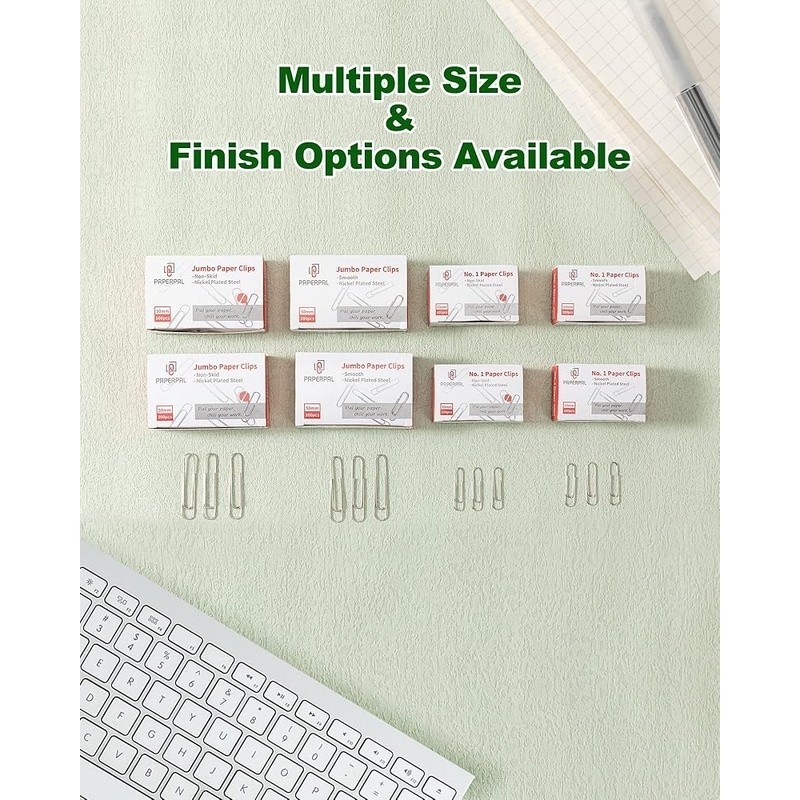 2000 Pcs No1 Smooth Paper Clips Durable Reusable Office DIY Document Clip New
